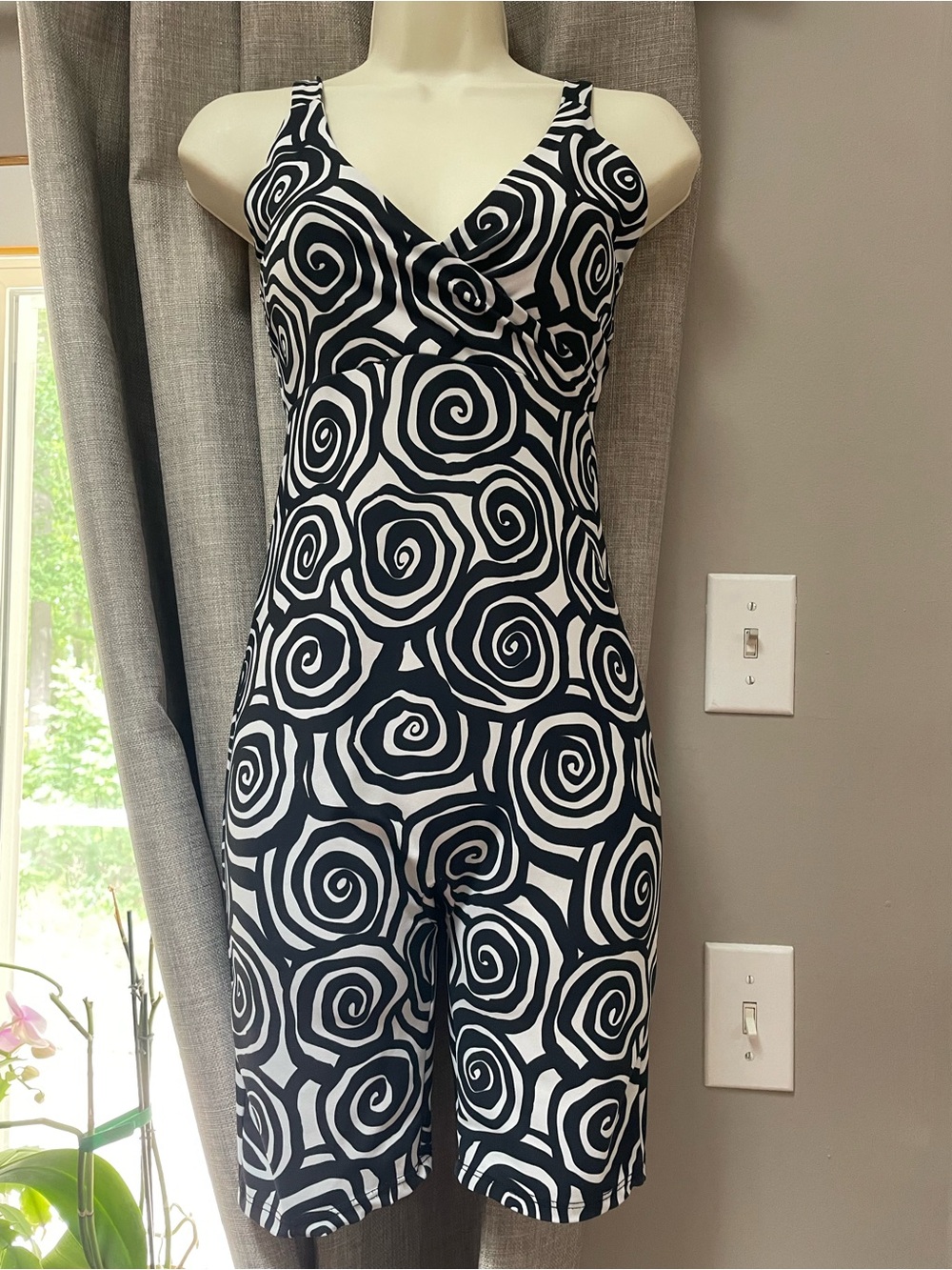 Anthropology Dazey LA. "Tripnosis" Swirl Bodysuit/Unitard